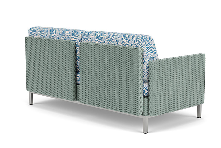 Lloyd Flanders™ Elements Settee with Loom Arms and Back - Sea Glass