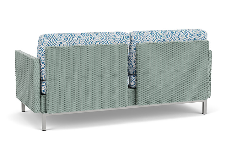 Lloyd Flanders™ Elements Settee with Loom Arms and Back - Sea Glass