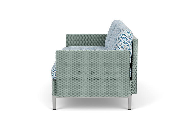 Lloyd Flanders™ Elements Settee with Loom Arms and Back - Sea Glass