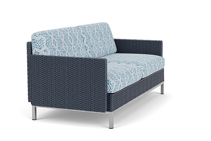 Lloyd Flanders™ Elements Settee with Loom Arms and Back - Denim Blue