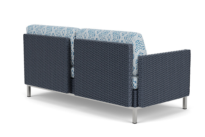 Lloyd Flanders™ Elements Settee with Loom Arms and Back - Denim Blue