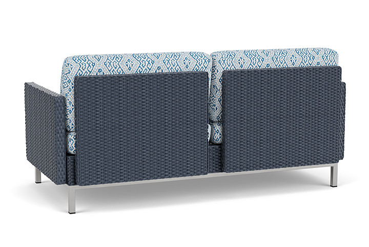 Lloyd Flanders™ Elements Settee with Loom Arms and Back - Denim Blue