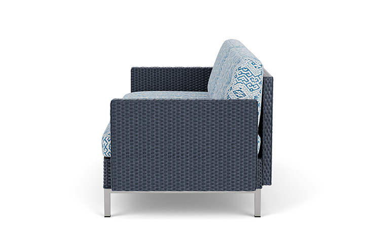 Lloyd Flanders™ Elements Settee with Loom Arms and Back - Denim Blue