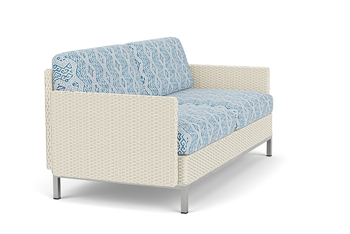 Lloyd Flanders™ Elements Settee with Loom Arms and Back - Ivory