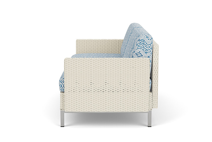 Lloyd Flanders™ Elements Settee with Loom Arms and Back - Ivory