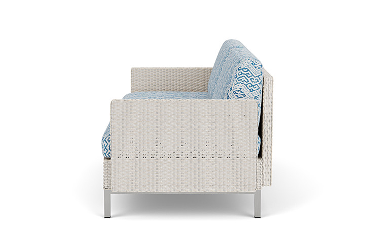 Lloyd Flanders™ Elements Settee with Loom Arms and Back - Antique White