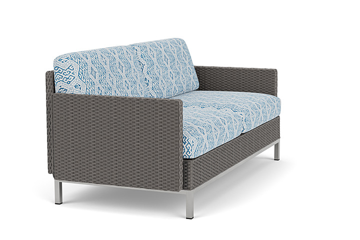 Lloyd Flanders™ Elements Settee with Loom Arms and Back - Pewter