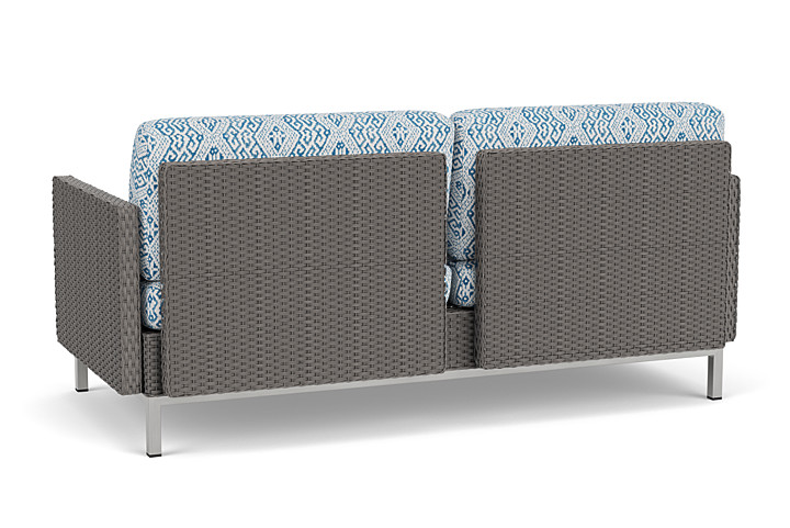 Lloyd Flanders™ Elements Settee with Loom Arms and Back - Pewter