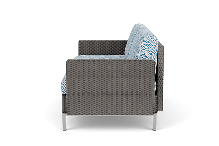 Lloyd Flanders™ Elements Settee with Loom Arms and Back - Pewter