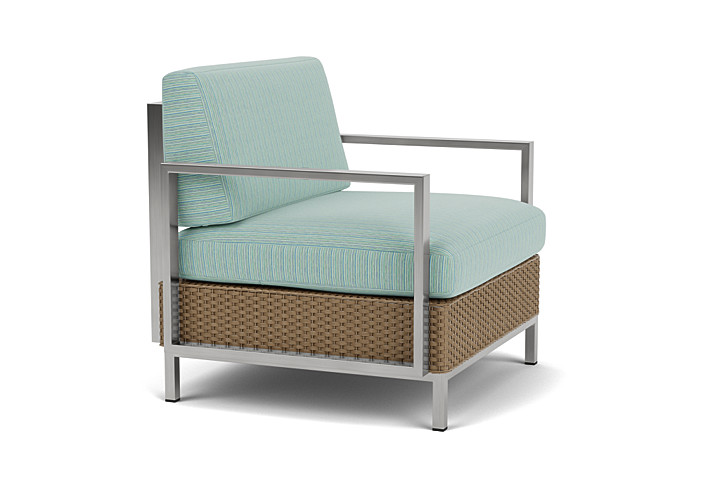 Lloyd Flanders™ Elements Lounge Chair with Stainless Steel Arms and Back - Fawn