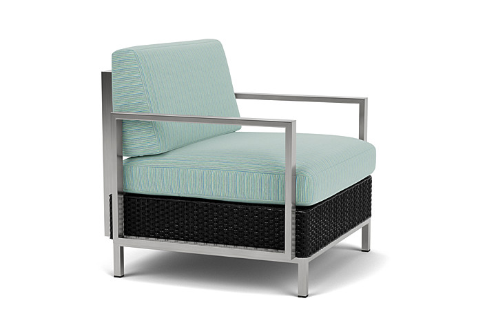 Lloyd Flanders™ Elements Lounge Chair with Stainless Steel Arms and Back - Ebony