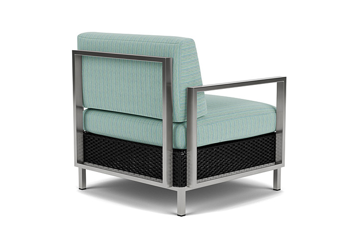 Lloyd Flanders™ Elements Lounge Chair with Stainless Steel Arms and Back - Ebony