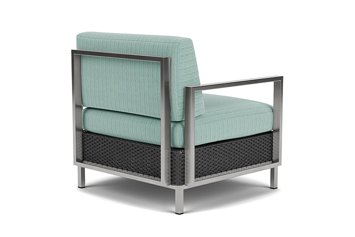 Lloyd Flanders™ Elements Lounge Chair with Stainless Steel Arms and Back - Charcoal