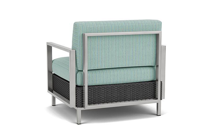 Lloyd Flanders™ Elements Lounge Chair with Stainless Steel Arms and Back - Charcoal