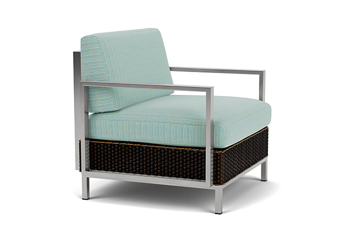 Lloyd Flanders - Elements Lounge Chair with Stainless Steel Arms and Back