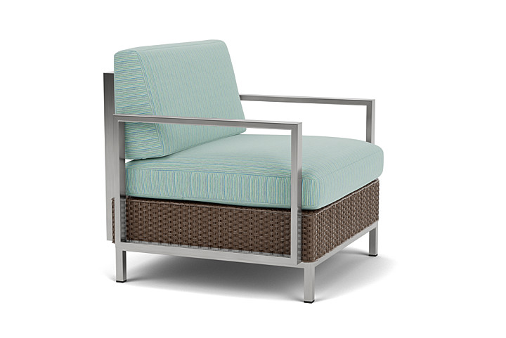 Lloyd Flanders™ Elements Lounge Chair with Stainless Steel Arms and Back - Bark