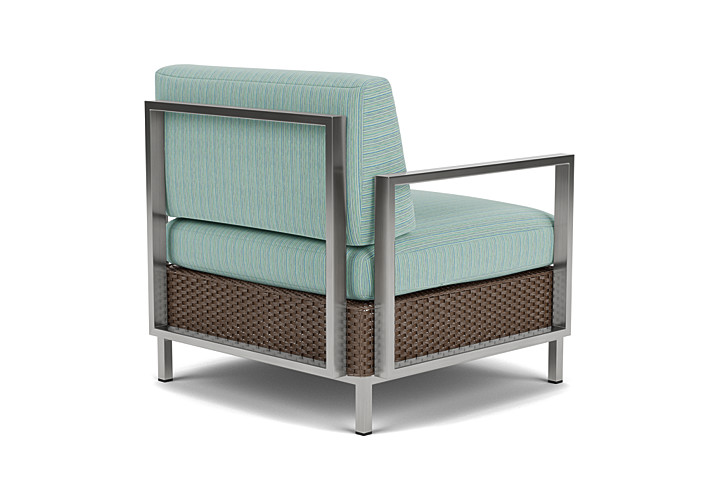 Lloyd Flanders™ Elements Lounge Chair with Stainless Steel Arms and Back - Bark