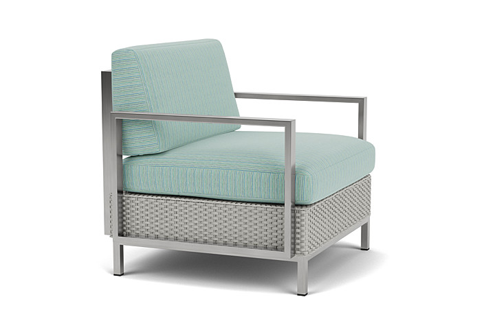 Lloyd Flanders™ Elements Lounge Chair with Stainless Steel Arms and Back - Platinum