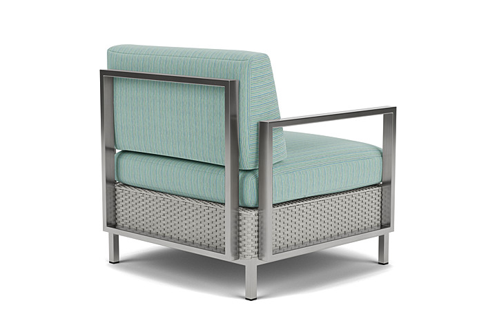 Lloyd Flanders™ Elements Lounge Chair with Stainless Steel Arms and Back - Platinum