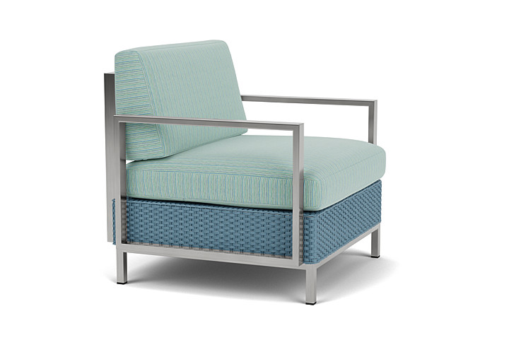 Lloyd Flanders™ Elements Lounge Chair with Stainless Steel Arms and Back - Stillwater