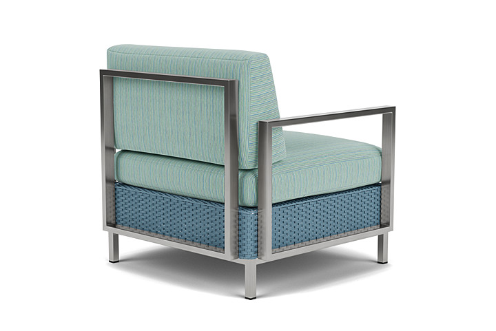 Lloyd Flanders™ Elements Lounge Chair with Stainless Steel Arms and Back - Stillwater