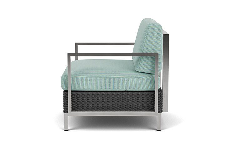 Lloyd Flanders™ Elements Lounge Chair with Stainless Steel Arms and Back - Charcoal