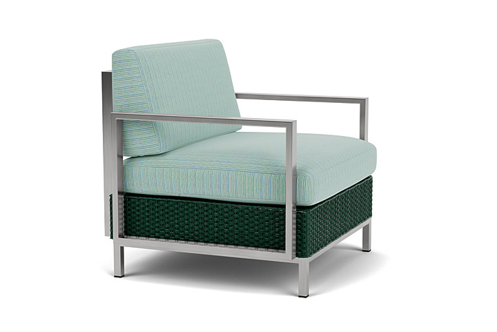 Lloyd Flanders™ Elements Lounge Chair with Stainless Steel Arms and Back - Woodland