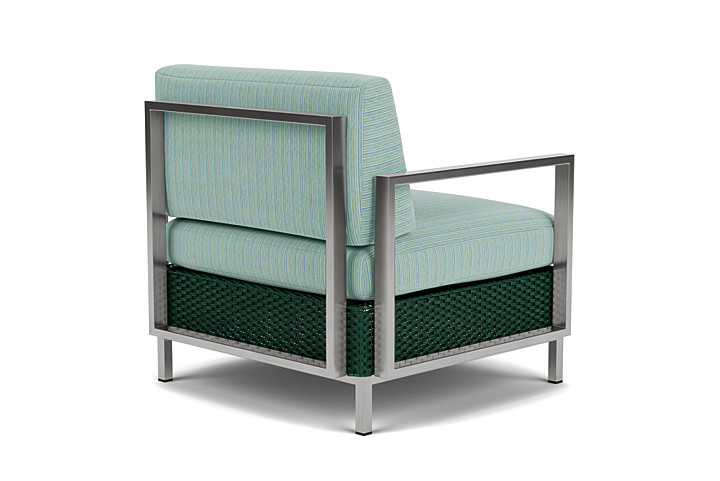 Lloyd Flanders™ Elements Lounge Chair with Stainless Steel Arms and Back - Woodland