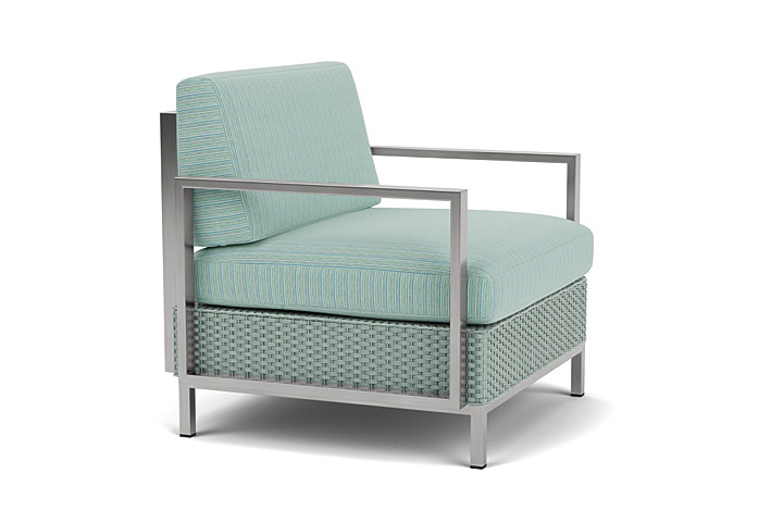 Lloyd Flanders™ Elements Lounge Chair with Stainless Steel Arms and Back - Sea Glass