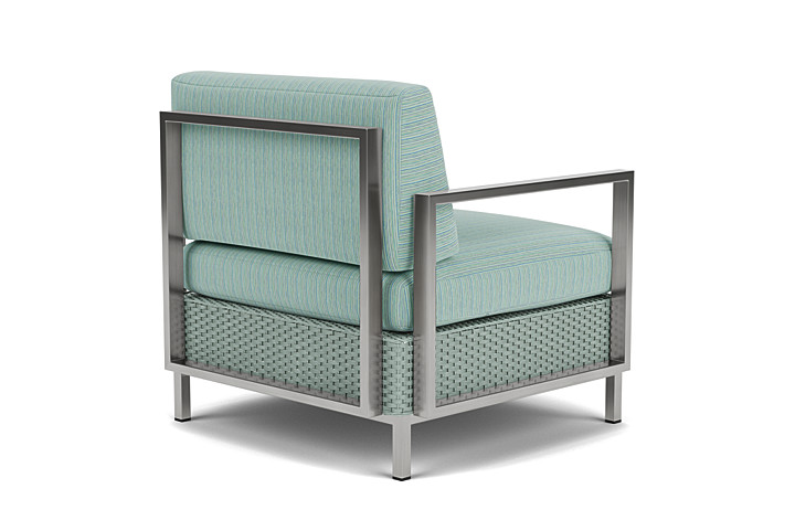 Lloyd Flanders™ Elements Lounge Chair with Stainless Steel Arms and Back - Sea Glass