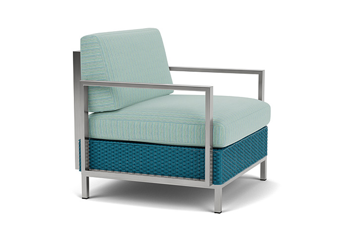 Lloyd Flanders™ Elements Lounge Chair with Stainless Steel Arms and Back - Peacock