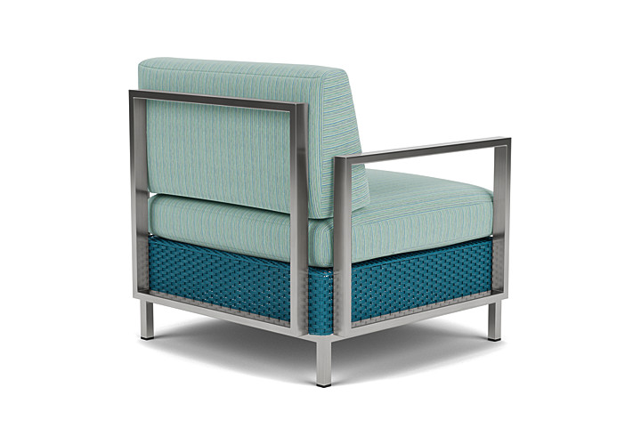 Lloyd Flanders™ Elements Lounge Chair with Stainless Steel Arms and Back - Peacock