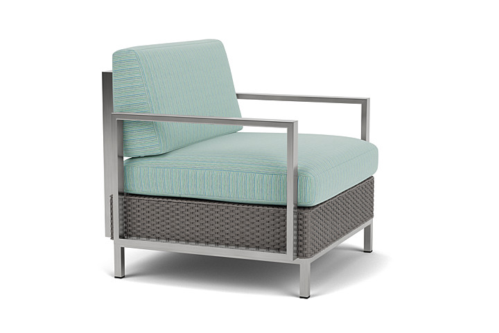 Lloyd Flanders™ Elements Lounge Chair with Stainless Steel Arms and Back - Pewter