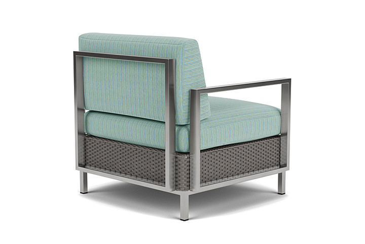 Lloyd Flanders™ Elements Lounge Chair with Stainless Steel Arms and Back - Pewter