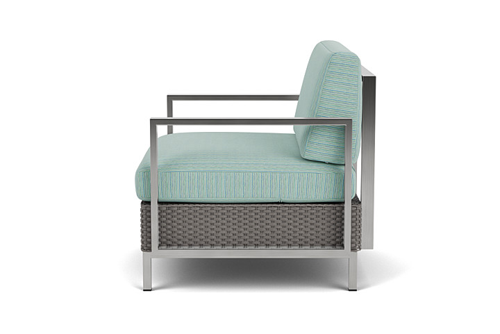 Lloyd Flanders™ Elements Lounge Chair with Stainless Steel Arms and Back - Pewter