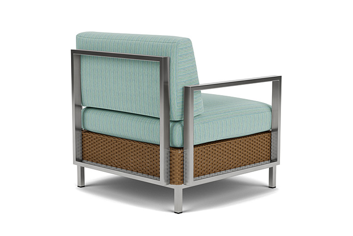 Lloyd Flanders™ Elements Lounge Chair with Stainless Steel Arms and Back - Hickory