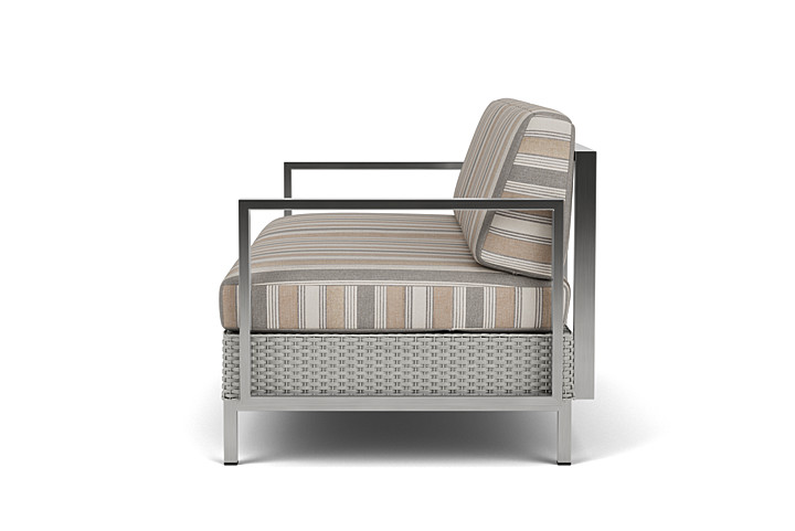 Lloyd Flanders™ Elements Settee with Stainless Steel Arms and Back - Platinum