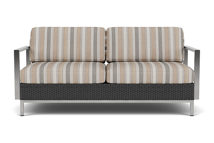 Lloyd Flanders - Elements Settee with Stainless Steel Arms and Back