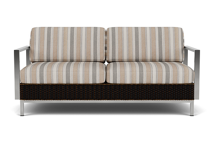 Lloyd Flanders - Elements Settee with Stainless Steel Arms and Back