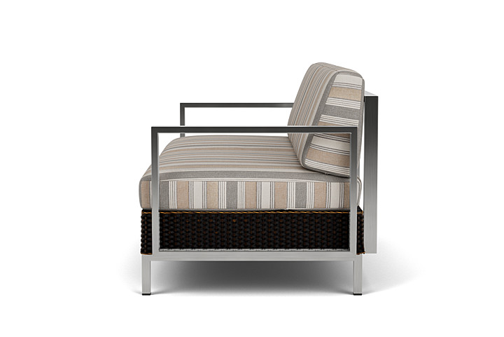 Lloyd Flanders™ Elements Settee with Stainless Steel Arms and Back - Mink