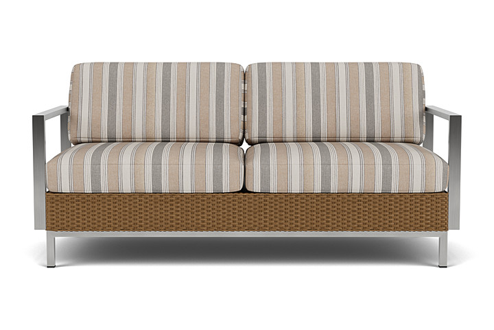 Lloyd Flanders - Elements Settee with Stainless Steel Arms and Back