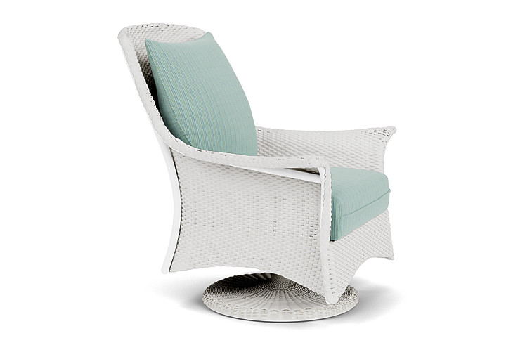 Lloyd Flanders™ Mandalay Swivel Rocker Lounge Chair - Matte White