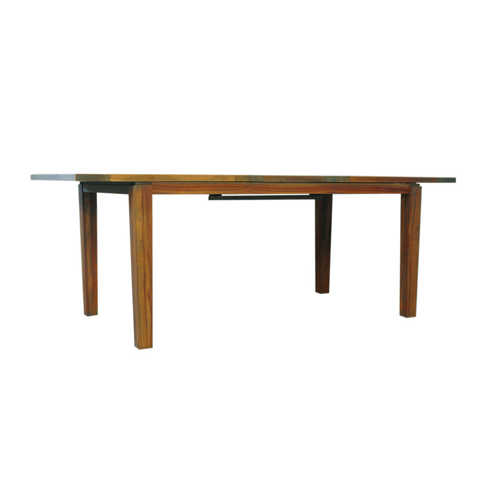 Lloyd Flanders - Teak 63-84" Butterfly Leaf Umbrella Dining Table