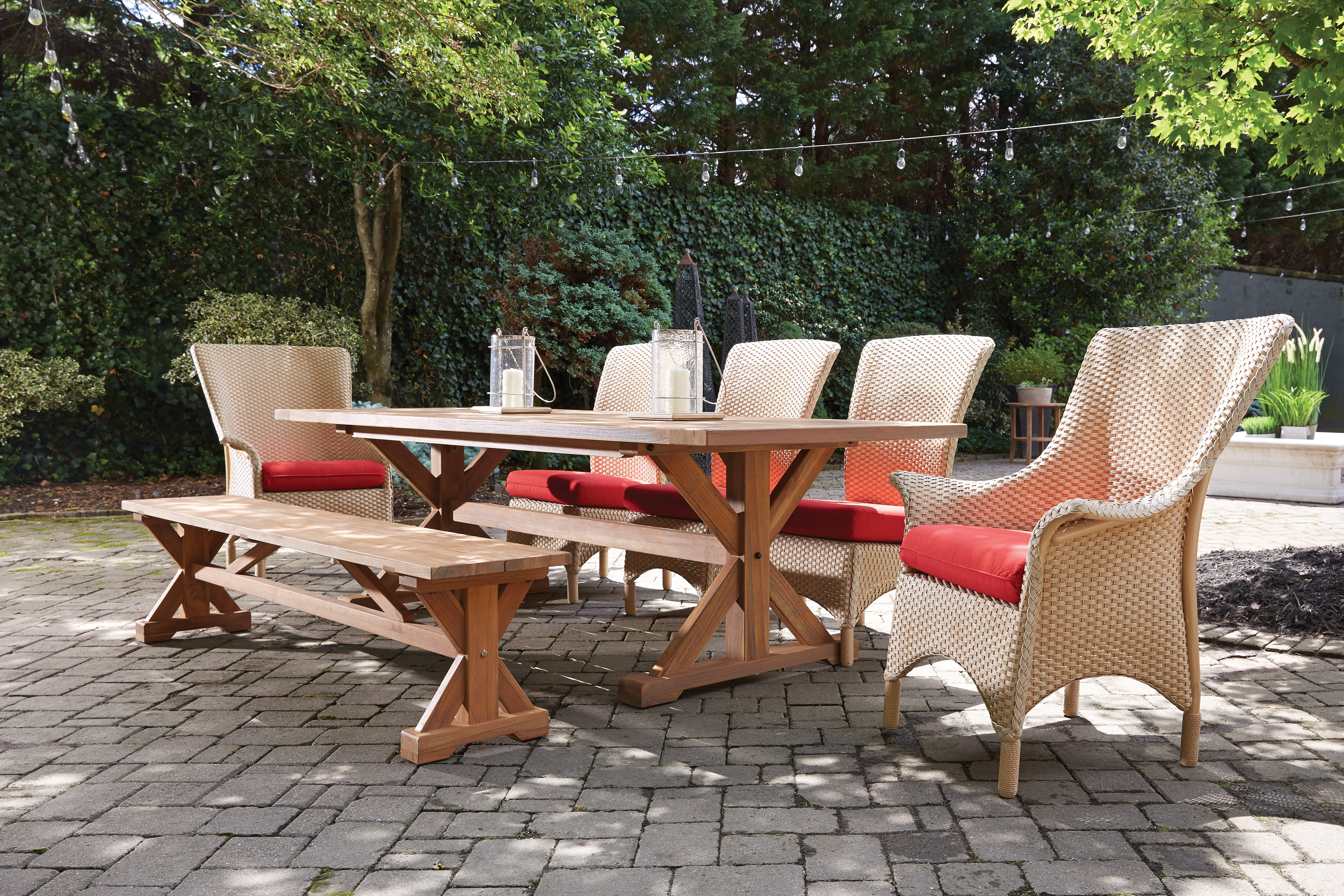 Lloyd Flanders - Teak 79" Dining Bench