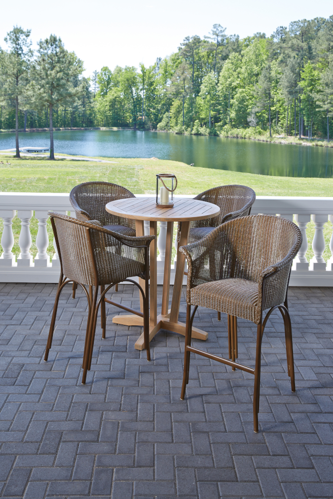 Lloyd Flanders - Teak 30" Round Bar Table