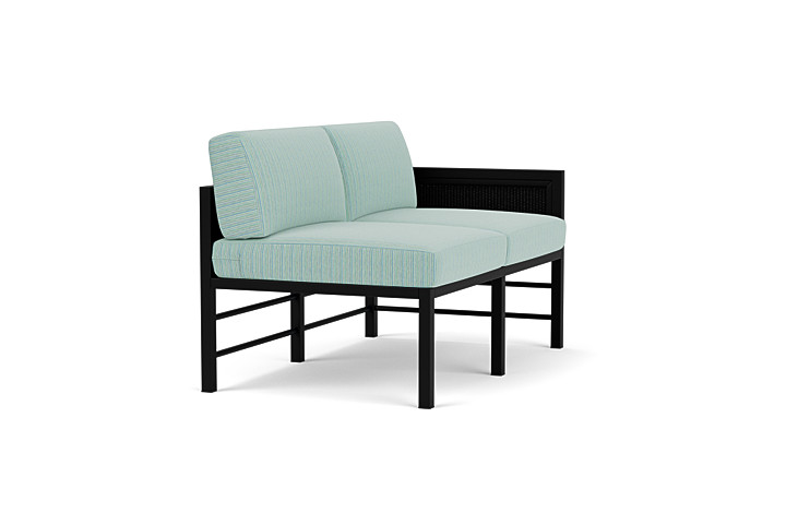 Lloyd Flanders™ Southport Left Arm Loveseat - Ebony, Unearth Dew