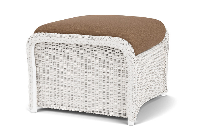 Lloyd Flanders™ Weekend Retreat Woven Ottoman - White, Canvas Natural