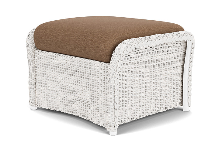 Lloyd Flanders™ Weekend Retreat Woven Ottoman - White, Canvas Natural