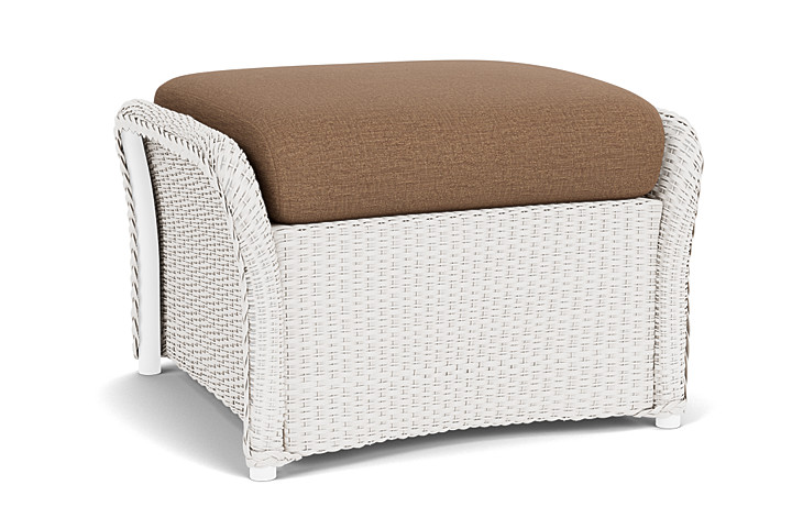 Lloyd Flanders™ Weekend Retreat Woven Ottoman - White, Canvas Natural