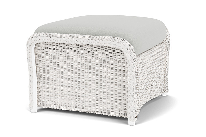 Lloyd Flanders™ Weekend Retreat Woven Ottoman - White, Loveboat Mint